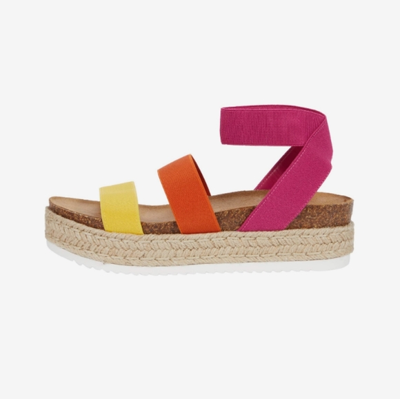 Steve Madden Shoes - NIB Steve Madden Kimmie multi pink, orange, yellow sz 6